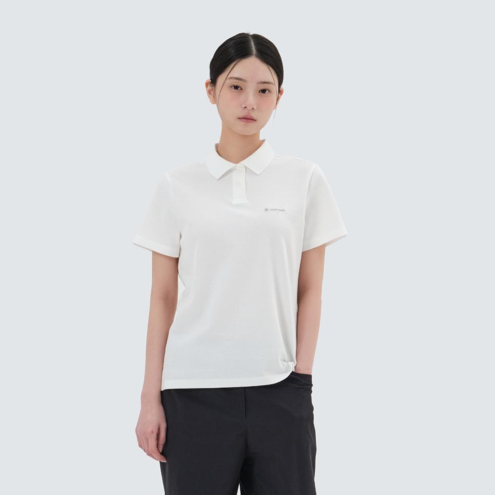 SNOWPEAK Pique Women's Basic Polo T-shirt Off White (S25MWFPS67)