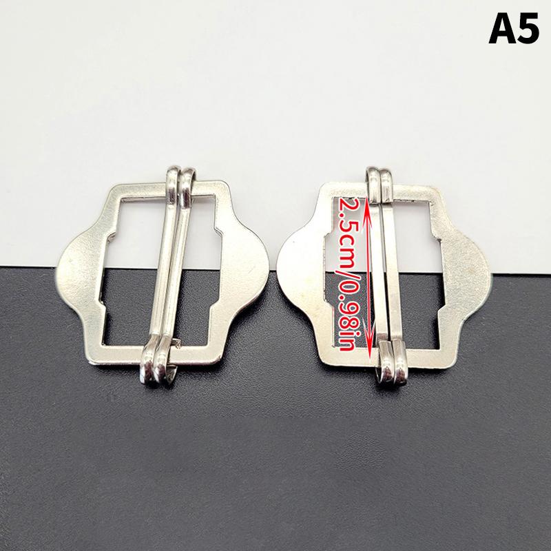 3PCS Metal Two Slides Tri-Glide Buckles For Suit Vest Shoulder Leather Bag Strap Belt Slider Adjustment Rectangle Buckle