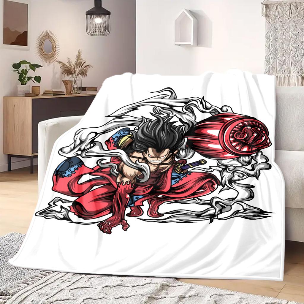 OnePiece Anime Print Blanket Warm Comfortable Flannel Blanket Suitable for Bedrooms, Sofas, Beds, Chairs, Picnics, Travel