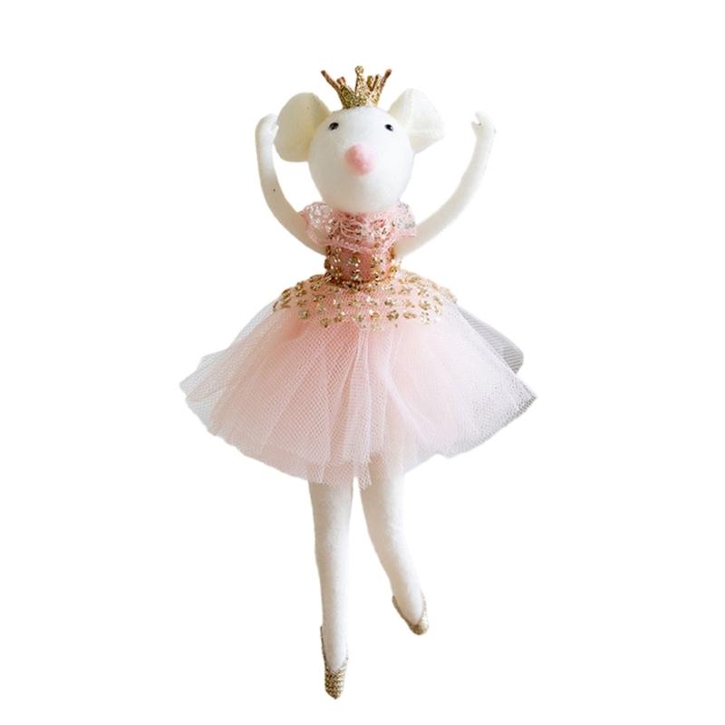 Ballettmaus-Puppe Weihnachtsbaumschmuck für das Feiertagsfest 20cm Ballettänzerin Figur Hängedekoration