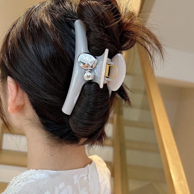 Hair Accessories Women's Large Grab Clip Fashion Temperament Simple Hair Grab Shark Clip Acrylic Disc Hairpin Hairpin Headgear