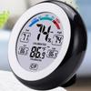 Circular Temperature Humidity Meter  Temperature Humidity Tester Alarm Clock  Car Auto