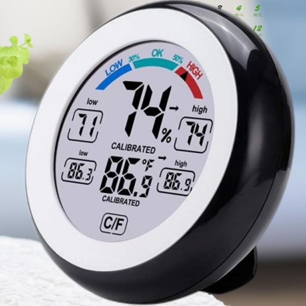 Circular Temperature Humidity Meter  Temperature Humidity Tester Alarm Clock  Car Auto