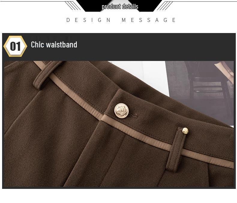 Dámské vlněné harémové kalhoty s vysokým pasem - Podzim Zima 2024, Silně podšité fleecem, Zeštíhlující, Kalhoty s rovnými nohavicemi.