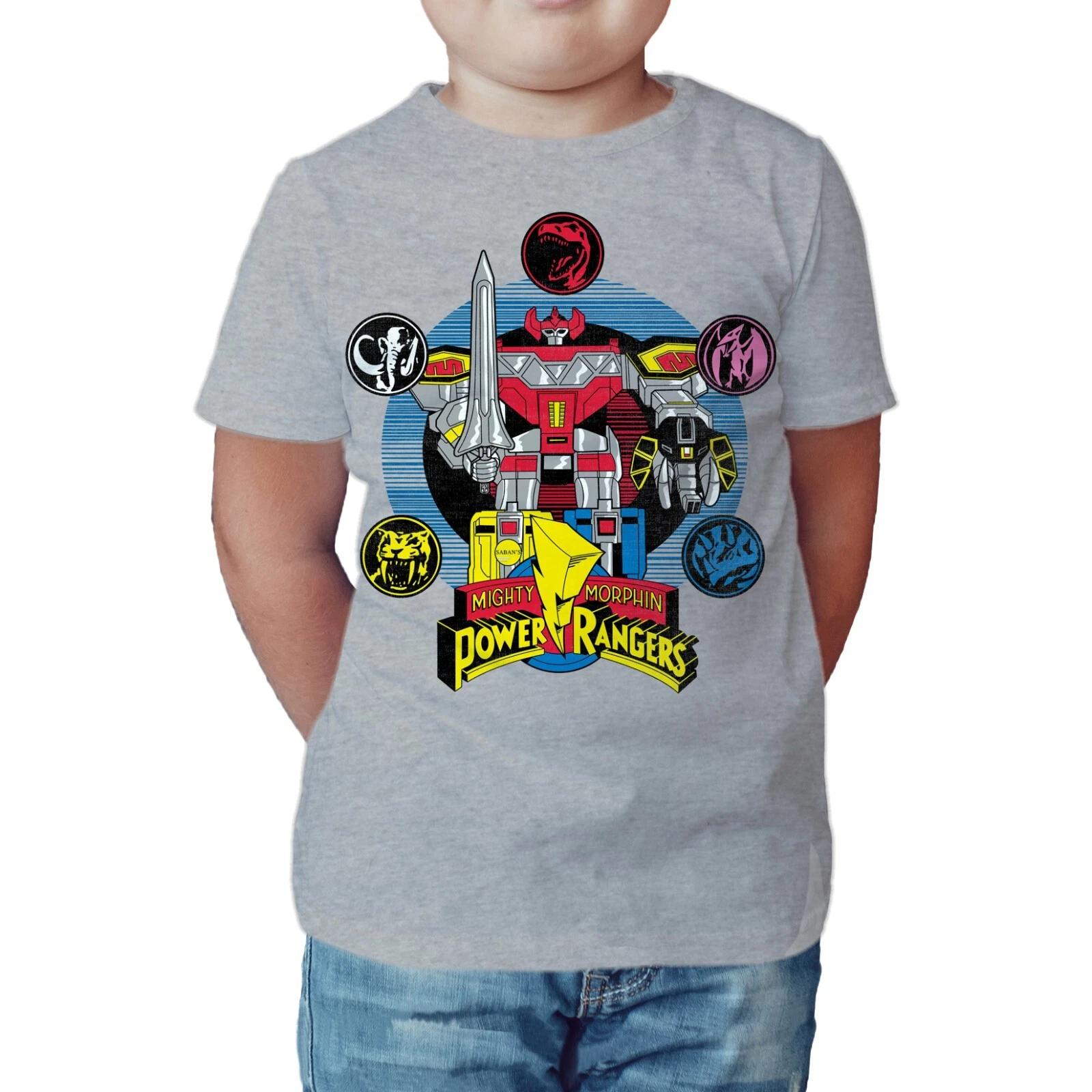 Power Rangers Megazord Official Kids T-Shirt | Mighty Morphin Shirt 140
