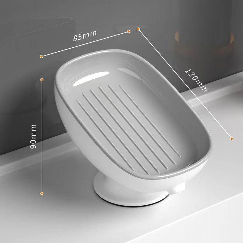 Self Draining Soap Holder with Super Suction Cup Non-Slip Detachable Soap Dish for Bathroom Kitchen Sponge Scrubber Storage