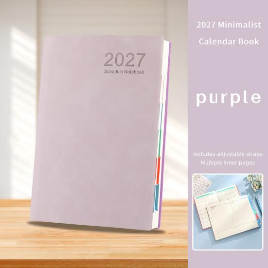 Office Supplies for Planning 2027 A5 Daily Planner, Imitation Leather 320 Page Schedule Notebook with Professional Time Management Journal Ribbon