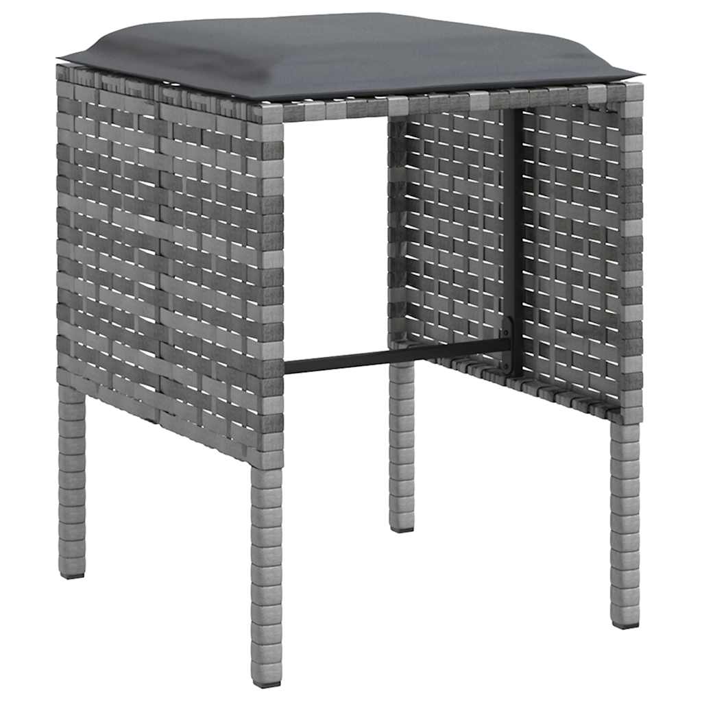 Vidaxl 5-Cz. Garden Lounge Set, With Cushions, Poly Rattan