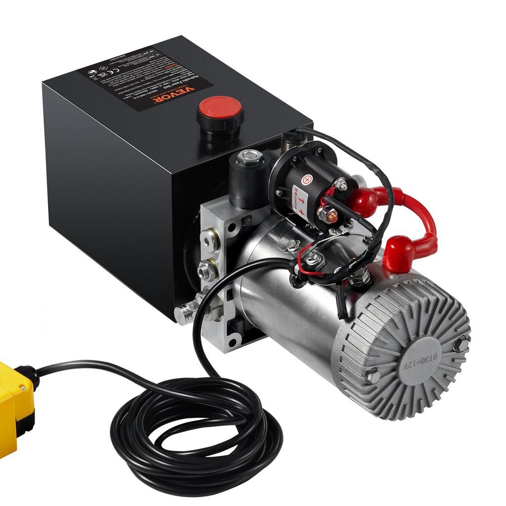 Hydraulic Pump 4 Quart Single Acting Dump Trailer Pump Power Unit DC 12V
