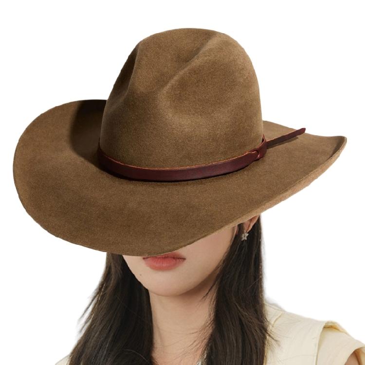 Classical Homburg Hat Cowboy Hats Gift for Boyfriend Top Hat Wide Brimmed