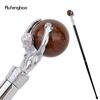 White Man Hold Ball White Walking Cane Fashion Decorative Walking Stick Gentleman Elegant Cosplay Cane Crosier 93cm