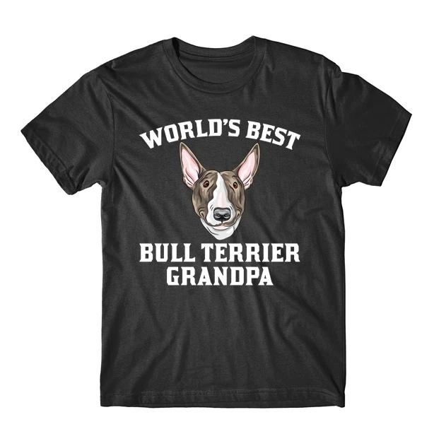 World s Best Bull Terrier Grandpa Dog Graphic T-Shirt L