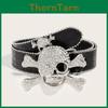 New Fashion Skull Head Young Men's Belt Punk Style Alloy Buckle Casual Pants Belt