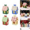 24Pcs Festival Holiday Candy Packaging Boxes Reusable Paper House Gift Containers For Christmas Decorations