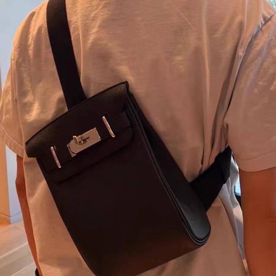 2025 New Togo Soft Leather Bag Genuine Leather For Men And Women H Home Chest Baotou Layer Leather Shoulder Diagonal Cross Bag