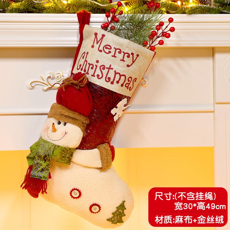 Christmas Stockings Socks Santa Snowman Hanging Xmas Tree Ornaments Christmas Decor for Home New Year Navidad Candy Gift Bags