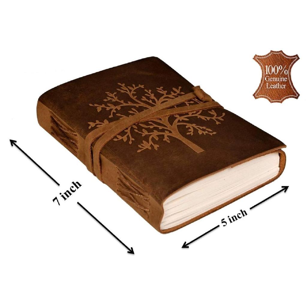 RSINC Tree Pattern Embossed Leather Diary of size 5 by 7 Inches in Brown Colour JL286093830617