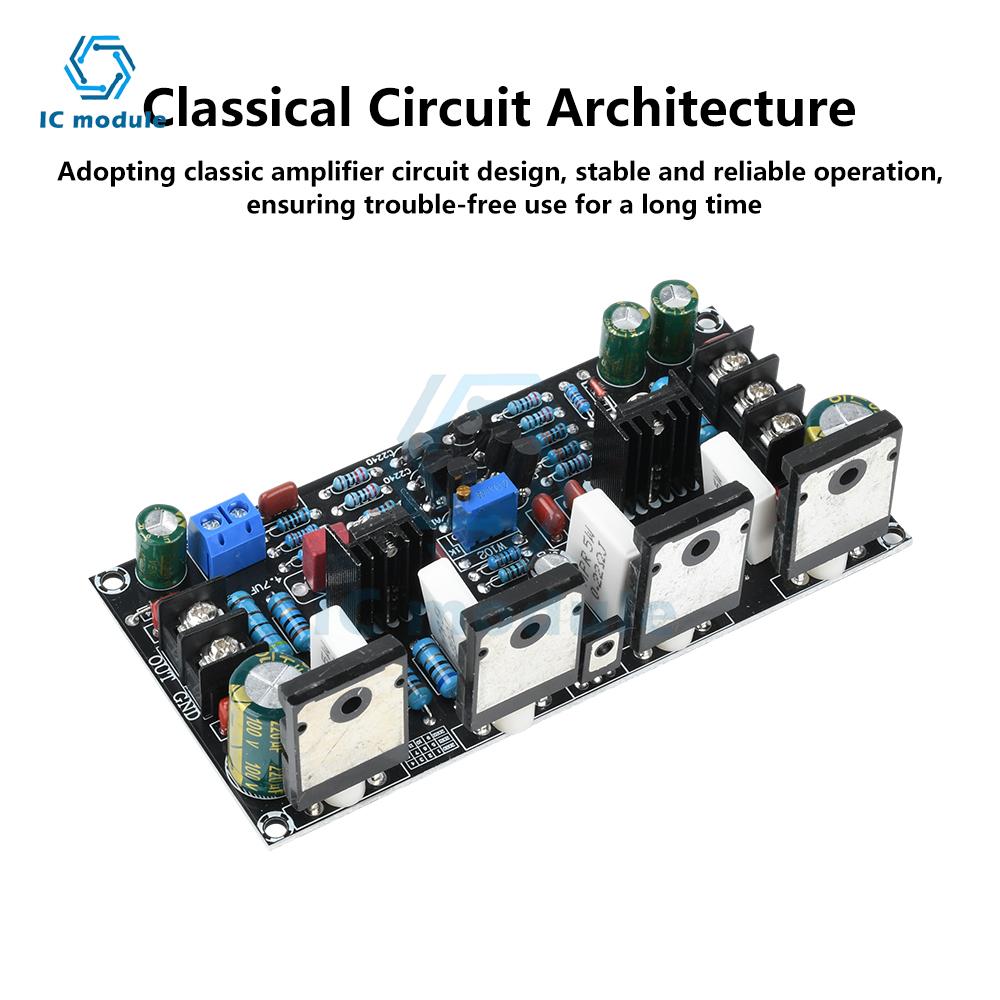 DC 20V-90V Mono 200W Power Amplifier Board 1943+5200 Power Mono Tube Finished Amplifier Board