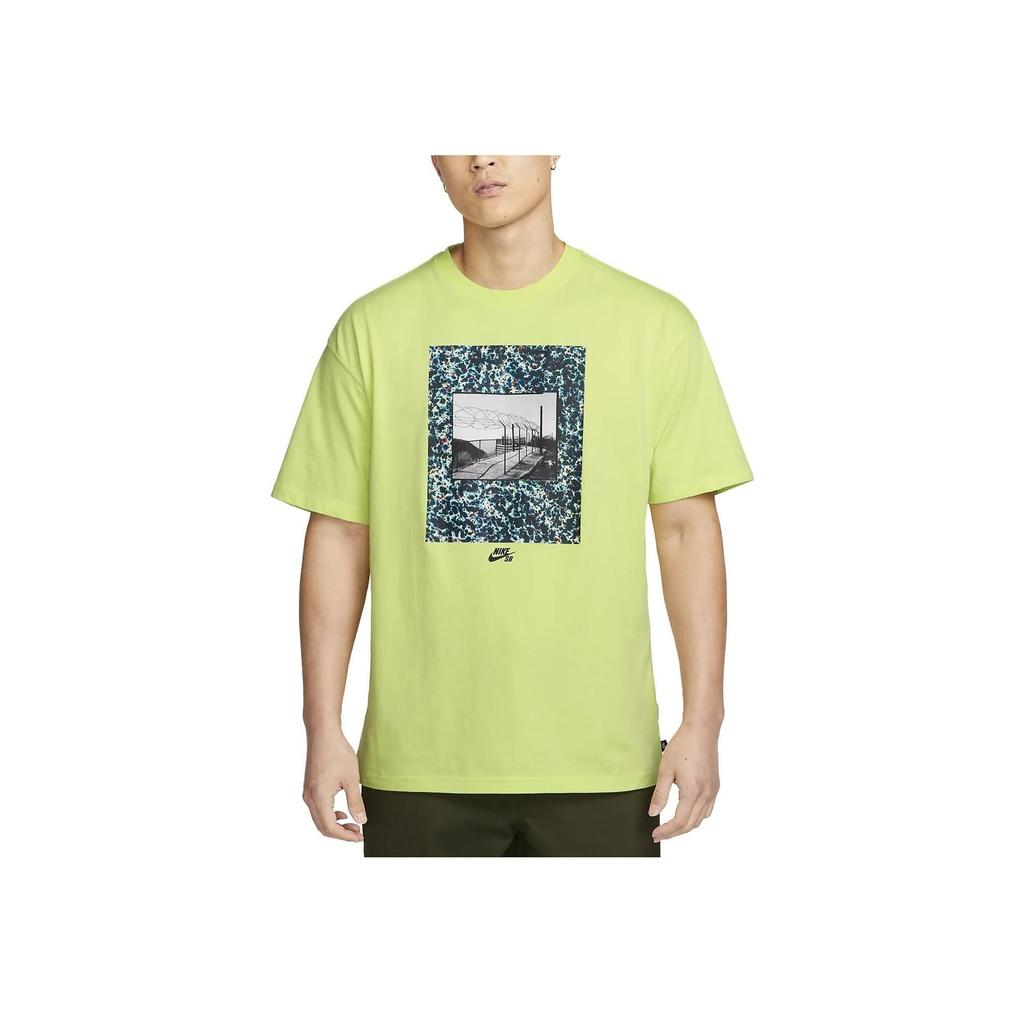 Nike SB Photoprint Skateboard Short-Sleeve Tee Men Tops Light-Lemon-Yellow FB8141-736