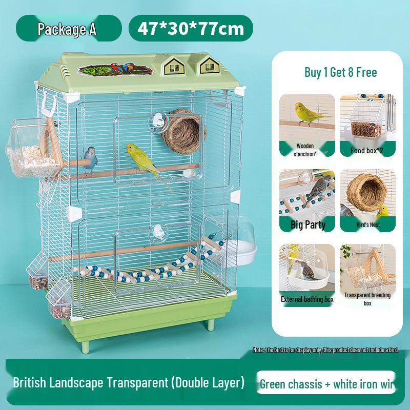 ClearView Zier Vogelkäfig für Finken und Wellensittiche - Großes Villen Design