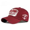 Unisex Cotton Baseball Cap with Embroidered Patch Marine Anchor Distressed Edge Korean Style Retro Vintage Sun Hat Peaked Cap