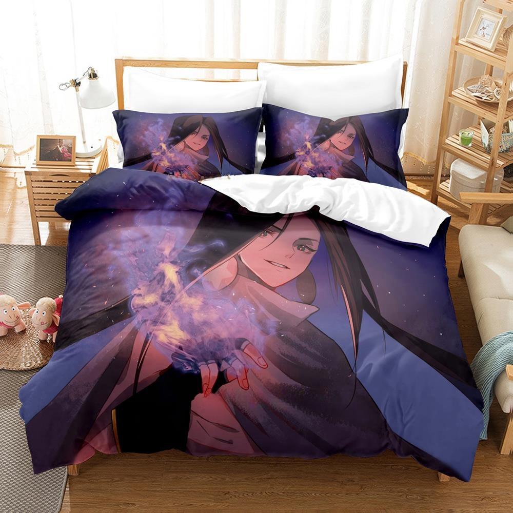 Persönlichkeit 3D-Druck Shaman King Bettwäsche-Set Cartoon Anime dreiteiliges Set Erwachsene Kind Schlafzimmer Bettbezug-Sets Heimtextilien