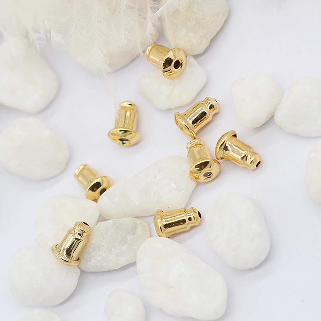 200pcs High Quality 14k Gold Plated Stopper Bullet Plug Earplug for Earring Making
