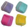 Portable Cosmetic Bag Square Mesh Storage Pouch Zipper Closure Bright Colors Mini Zipper Coin Purse Stationery Case
