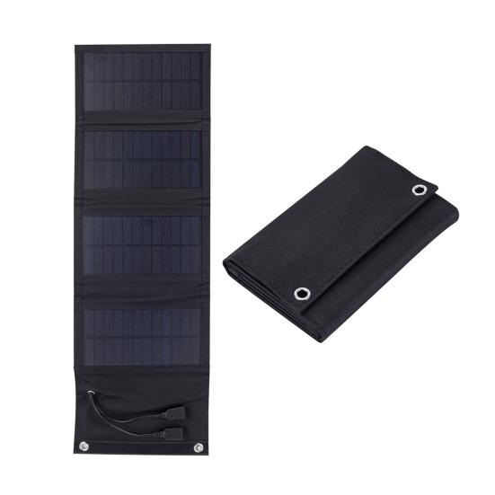 Składana ładowarka solarna 7W Wysoka moc wyjściowa Ochrona przed przeładowaniem/zwarciem Przenośny panel zasilania awaryjnego do telefonów wentylatorów