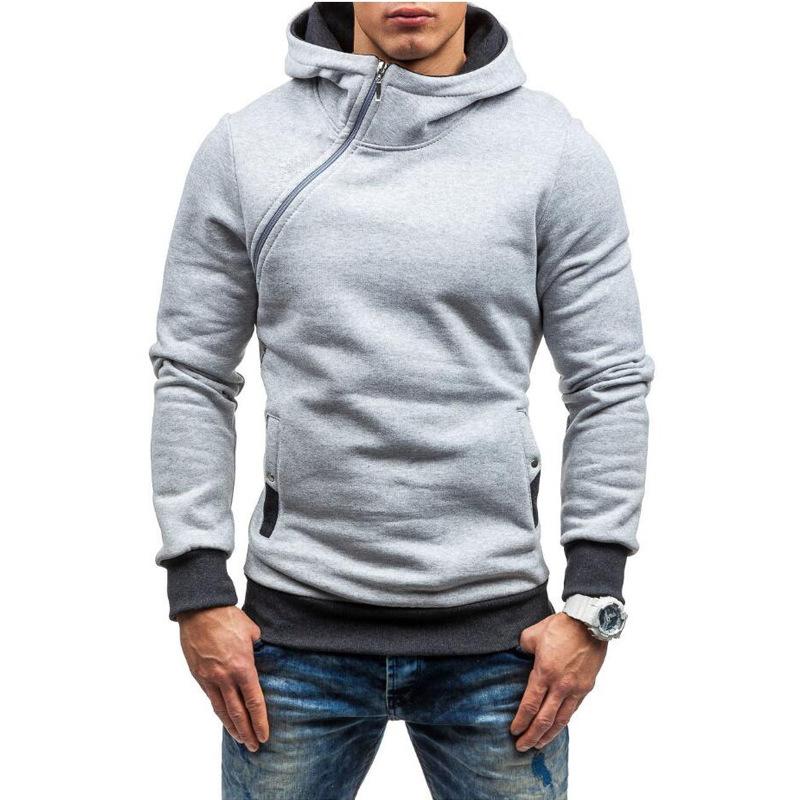 Boho berry Arrival Design Sportkleding Heren Sweatshirt Mannelijk Zijrits Capuchon Hoodies Bedrukte Pullover Hoody M grijs