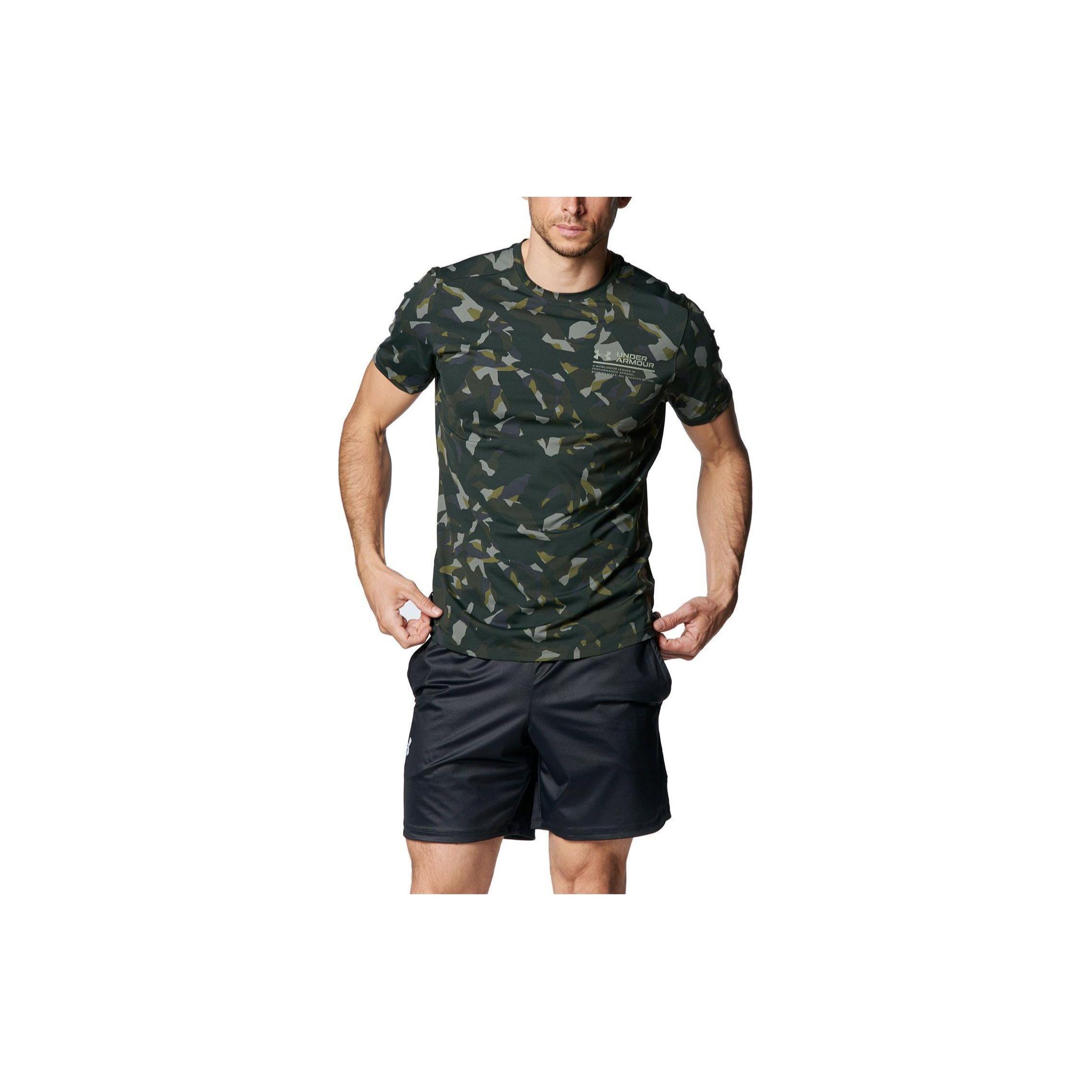 

Under Armour Camouflage Letter Print Breathable Comfortable Round Neck Short Sleeve T-Shirt Men Tops Baroque-Green 1384792-310 2XL