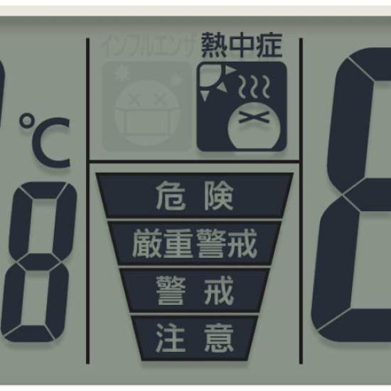 RHYTHM CITIZEN Wall Thermometer and Alarm CITIZEN Inform Navi Clock, Radio-Controlled Clock, Hygrometer, Sound, Silver, F, 27.5×5.0cm, 4FY618-019