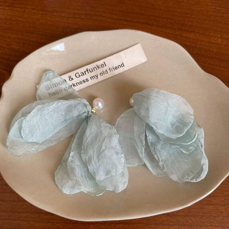 Cercei Vintage cu Ciucuri Lungi cu Flori Pentru Femei, Dulci, din Șifon, cu Temperament, Cercei Atârnători, Bijuterii pentru Petrecere, Nuntă, Plajă