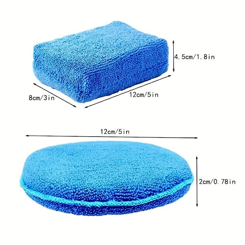 Car Wax Applicator Pads Kit - 5 Inch Microfiber Applicator Pad Rectangle Cleaning Foam, 4 Pcs Round and 4 Pcs Rectangular