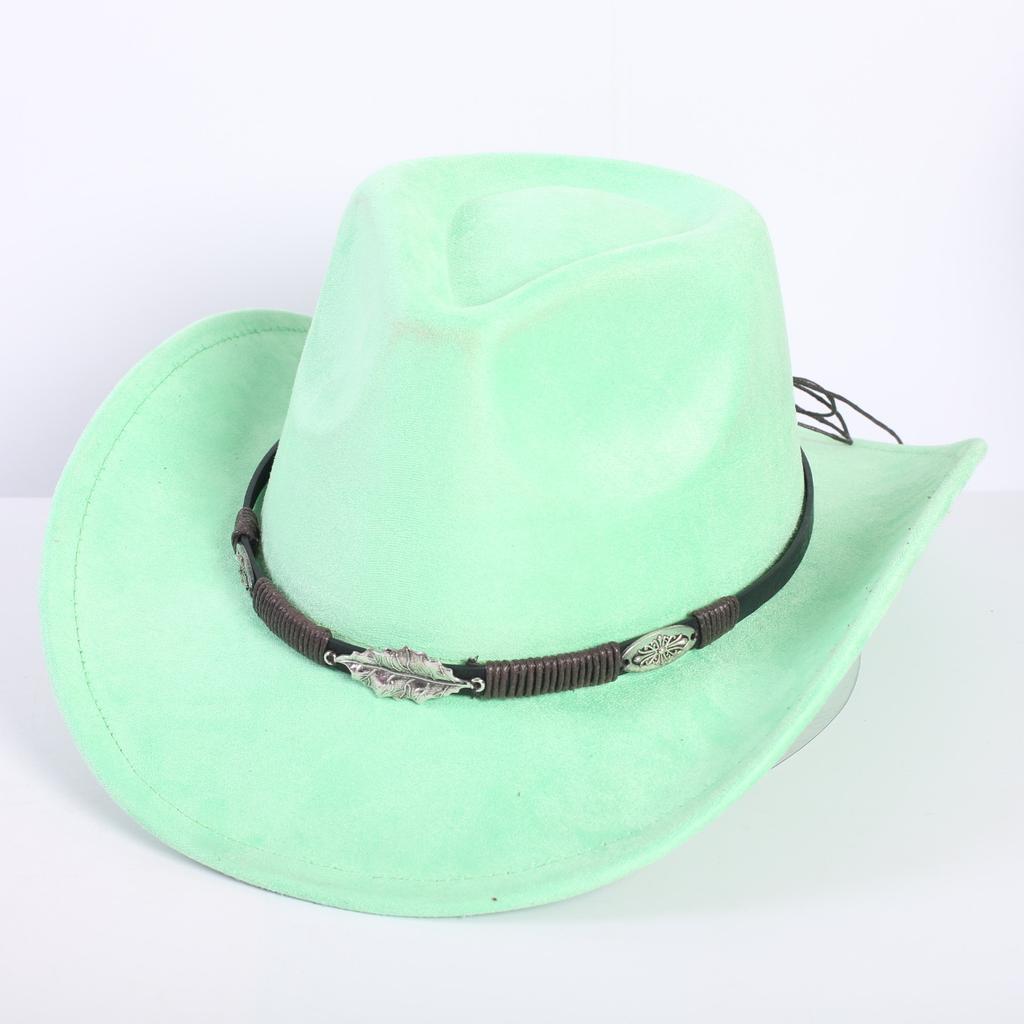 Popular European and American classic suede western cowboy hat men's and women's fashion LO style peach heart cowboy hat
