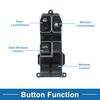 Car Power Window Switch No.35750SELP11 Front Left Driver Side Window Control Switch for Honda Fit 2007-2008 Black