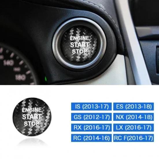 Real Hard Carbon Fiber Car Engine Start Sticker for LEXUS IS250 IS200 IS300 ES350 ES300 GS300 NX RX300 RX330 RX350 LX470 LX570