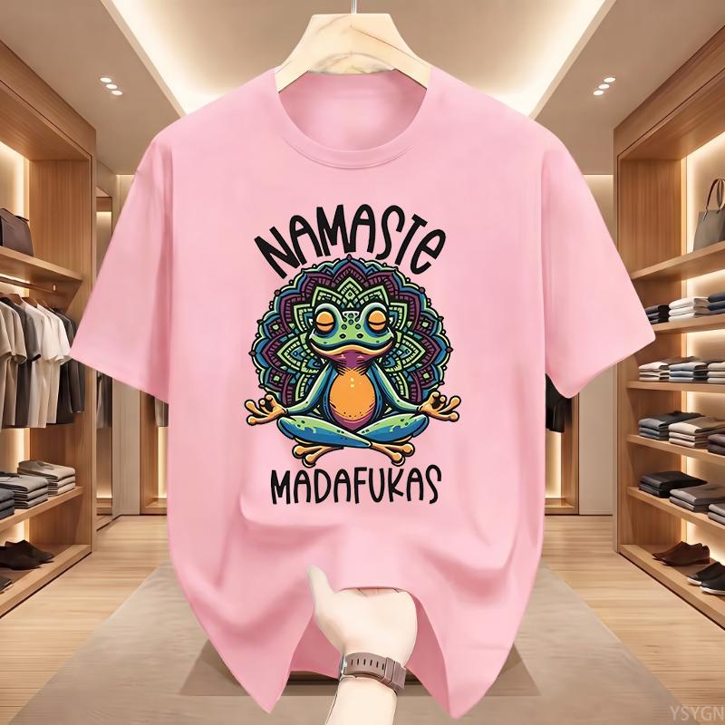 Funny Yoga T Shirt Frog Self Care Tshirt Short Sleeve Positive Cottagecore Namaste Tee Unisex Unisex Unisexs Clothes Streetwear