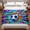 Soccer Theme Soft Blanket Personalized Custom Name Text Print Warm Blanket Home Sofa Bedroom Decor