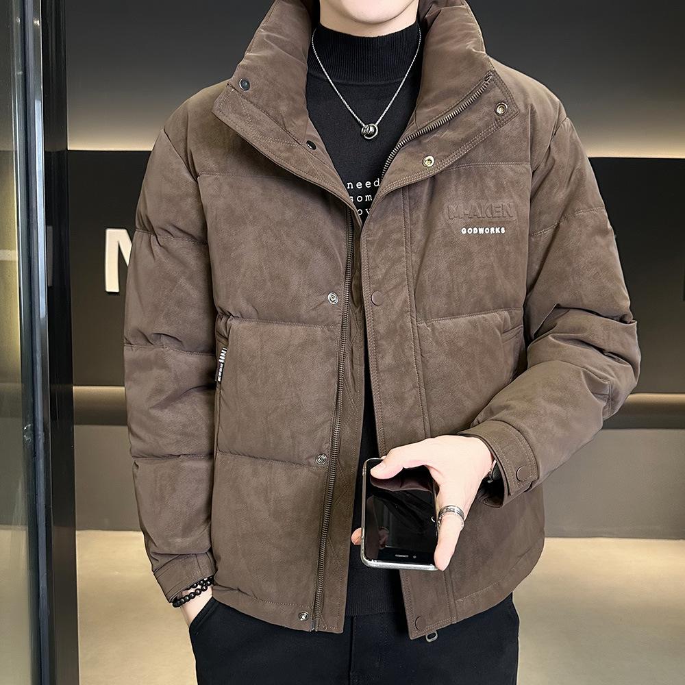 

2025 Men s Winter Suede Velvet Stand Collar Padded Jacket - National Standard XXXL