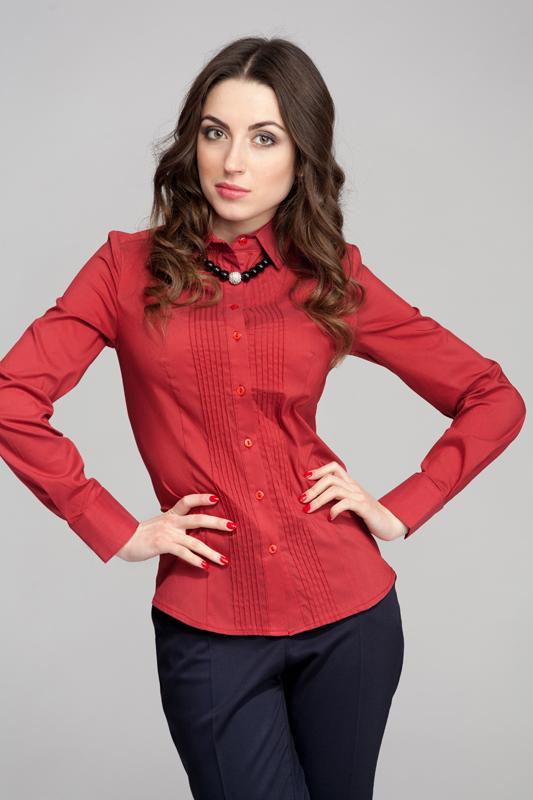 

Сорочка з дрібними складками попереду довгий рукав 34 французькі вина кольору