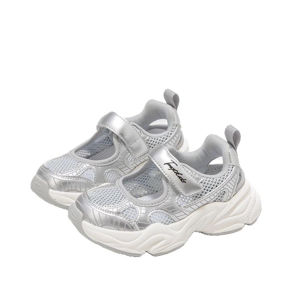 Girls Baotou Sandals Summer 2025 New Mesh Hollow Children's Sneakers Breathable Girls Casual Single Mesh Shoes