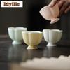 70ml High Foot Petal Teacup Handmade Tea Bowl Tea Cup Set Tea-tasting Smelling Cup Chazhan Master Cups Tea Services Collection