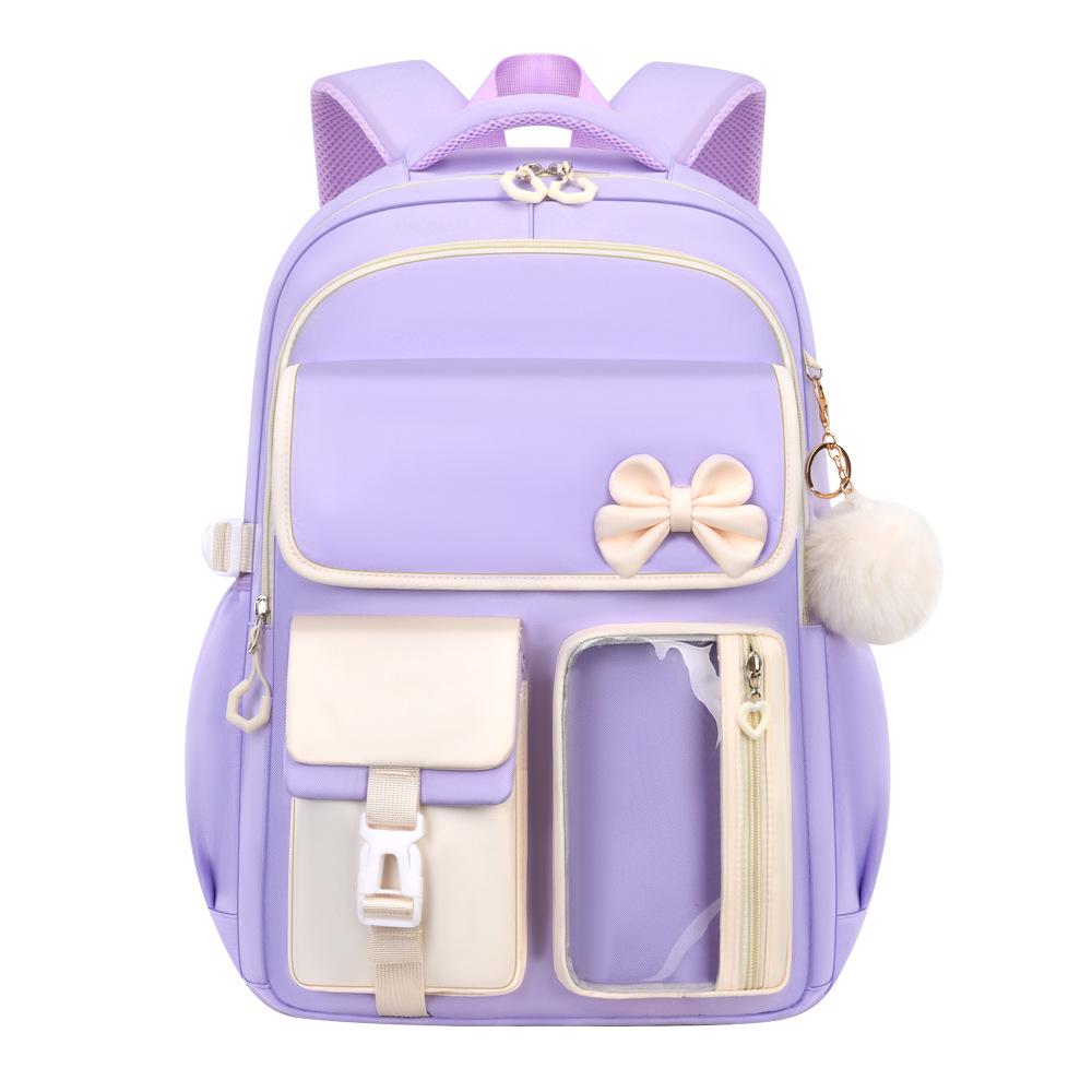 Large Capacity Bow Three-Piece Backpack Set for Girls: Perfect for Junior, Senior High, and College Students