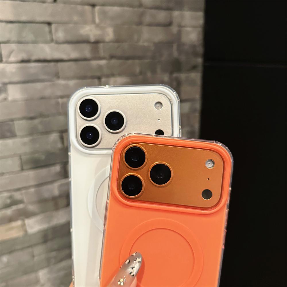 Frosted Magnetic Case For Magsafe Magnetic Phone Case For iPhone 17 16 15 Pro Max Air With Holder Wireless Charging Cover