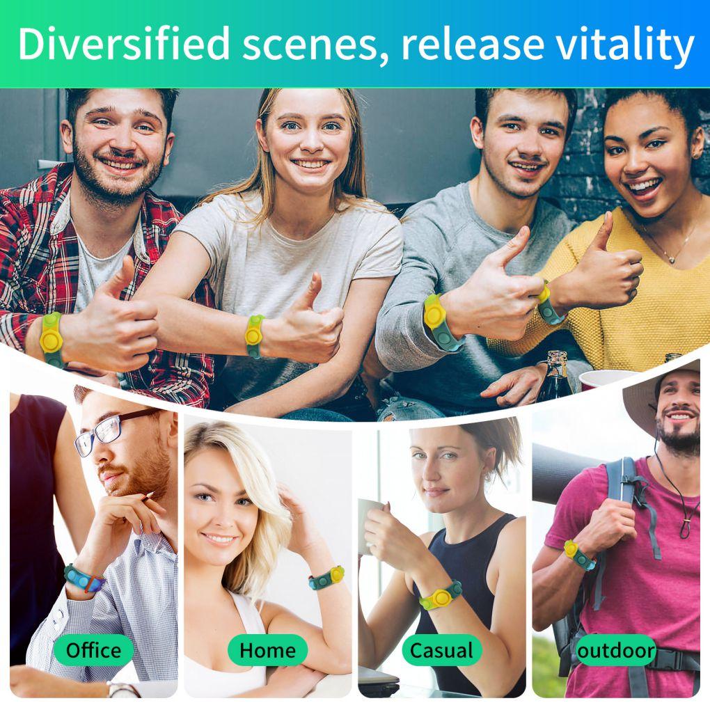 Bransoletka Silikonowa Fidget Opaska na Nadgarstek Regulowana Redukcja Stresu Push Pop Band Zabawka