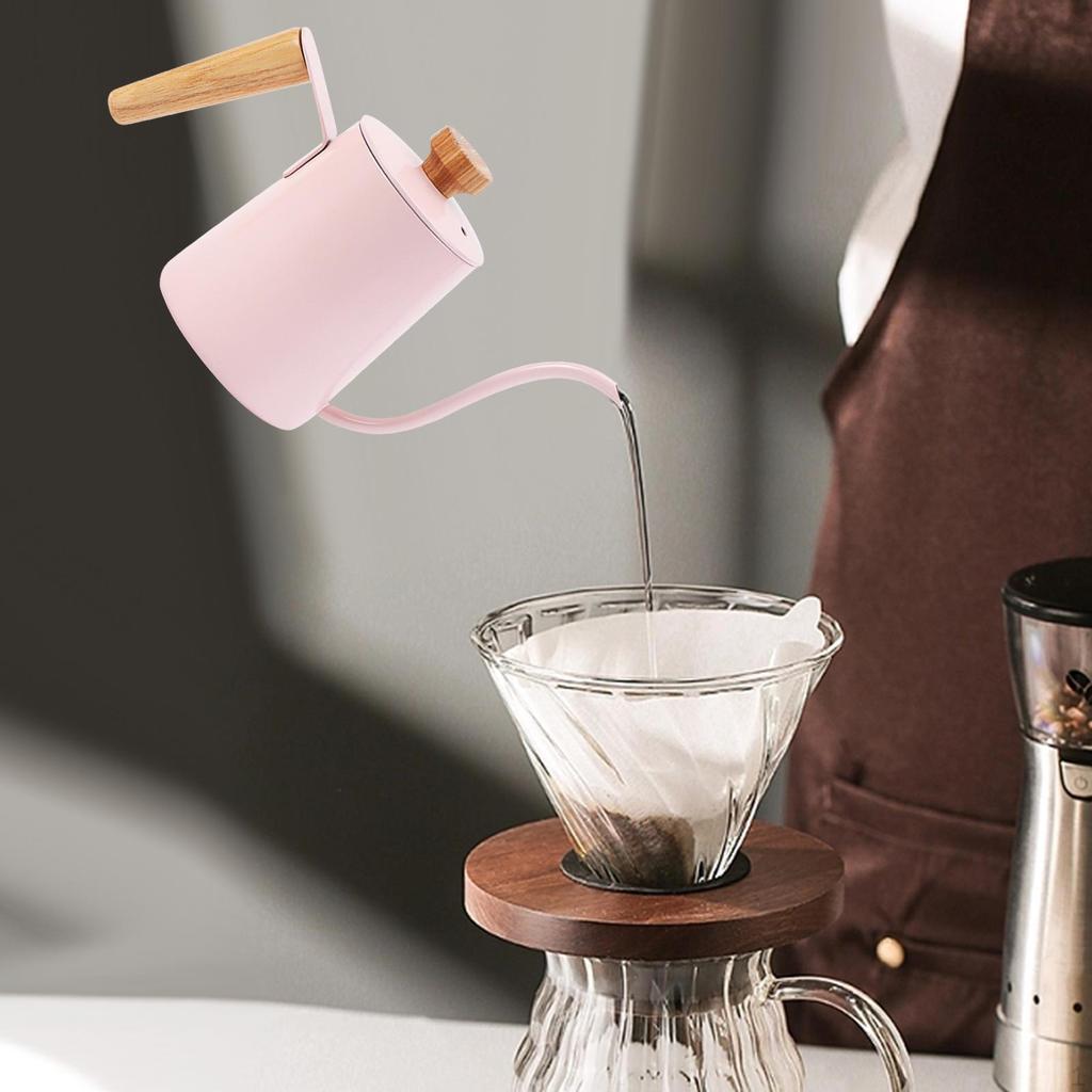 Coffee Tea Pot Gooseneck Kettle, with Lid, 350ml Pour over Drip Kettle