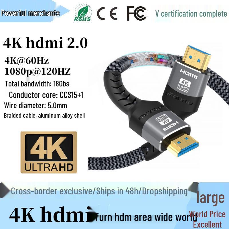 8K60Hz HDMI 2.1 Braided Mesh Cable for High Definition Gaming and eSports.