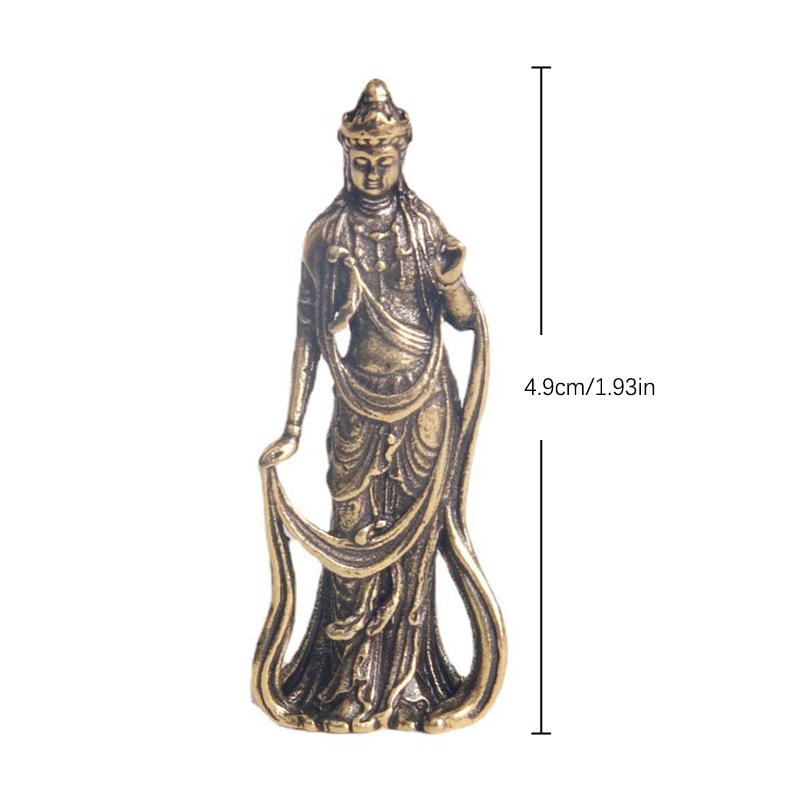Sběratelská starožitná měď Buddha Guanyin Bódhisattva Vynikající malé sošky Domácí dekorace Řemesla Ozdoby