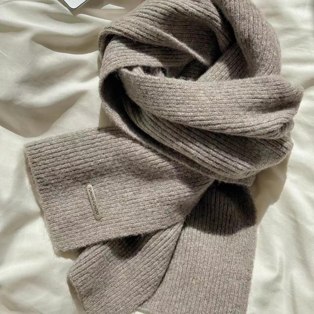 2025 Wool Knit Solid Color Snood: Versatile Korean-Style Scarf for Winter - High-End Gift for Women & Men
